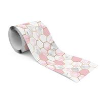 TAPETENBORDÜRE selbstklebend HEXAGON Mosaik Abstraktion Für Schlafzimmer - Beige/Weiß, Papier (10/300/300cm) - Muralo