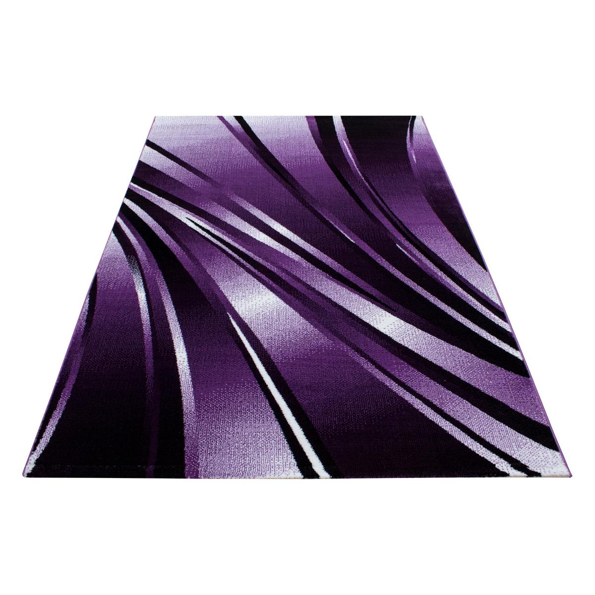 KURZFLORTEPPICH DRAU, mit abstraktem Wellenmuster, Violett, 140 x 200 cm - Lila, Textil (140/200cm) - KADIMA DESIGN