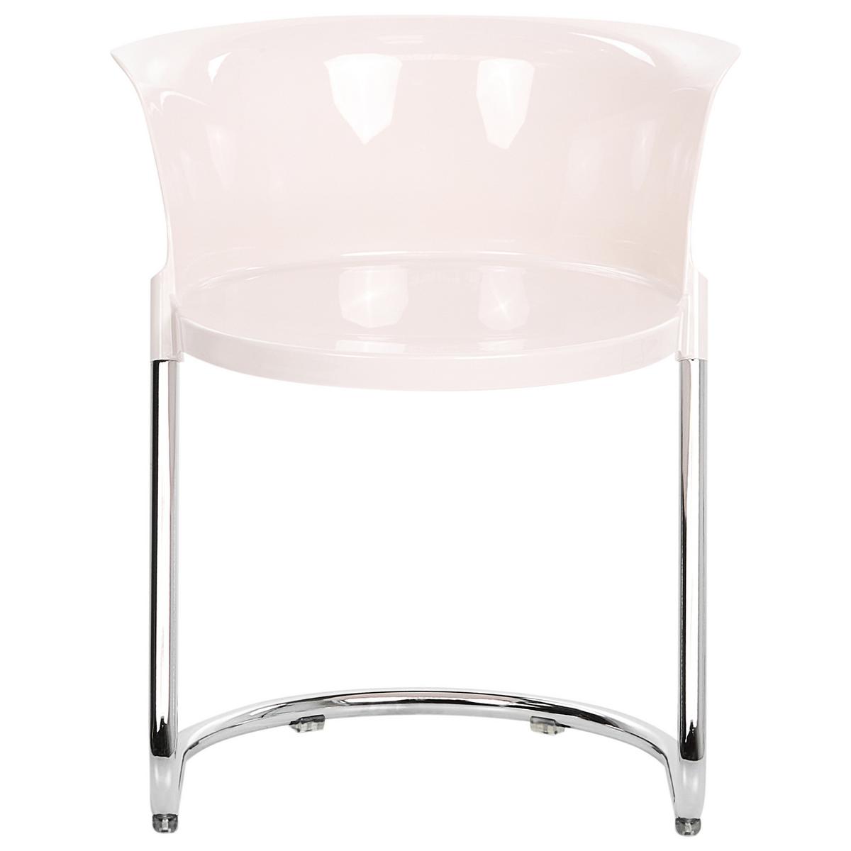 ESSZIMMERSTUHL 2er Set Cremeweiß Oshkosh - Silberfarben/Creme, Kunststoff (47/63/50cm) - Beliani