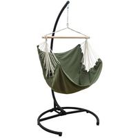 XL-HÄNGESESSEL inkl. Gestell bis 150kg, 210cm, Olive - Schwarz, Metall (110/210/125cm) - Amanka