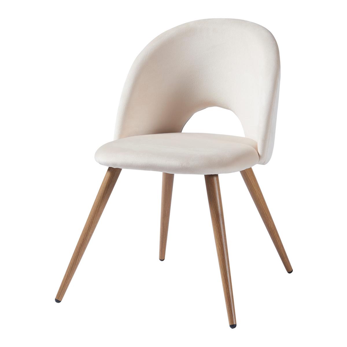 ESSZIMMERSTUHL-SET 2 TLG. Karijoki - Beige/Braun, Textil/Metall (50/77/55cm) - [en.casa]