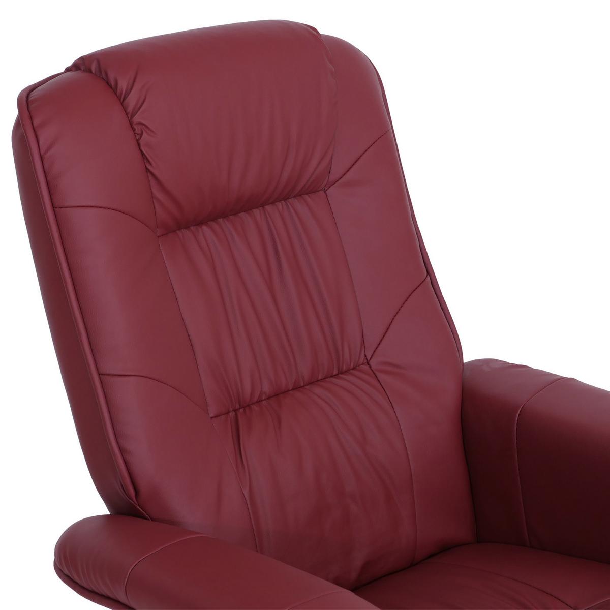 RELAXSESSEL MIT HOCKER Bordeaux - Bordeaux, Textil (80/100/105cm) - MCW
