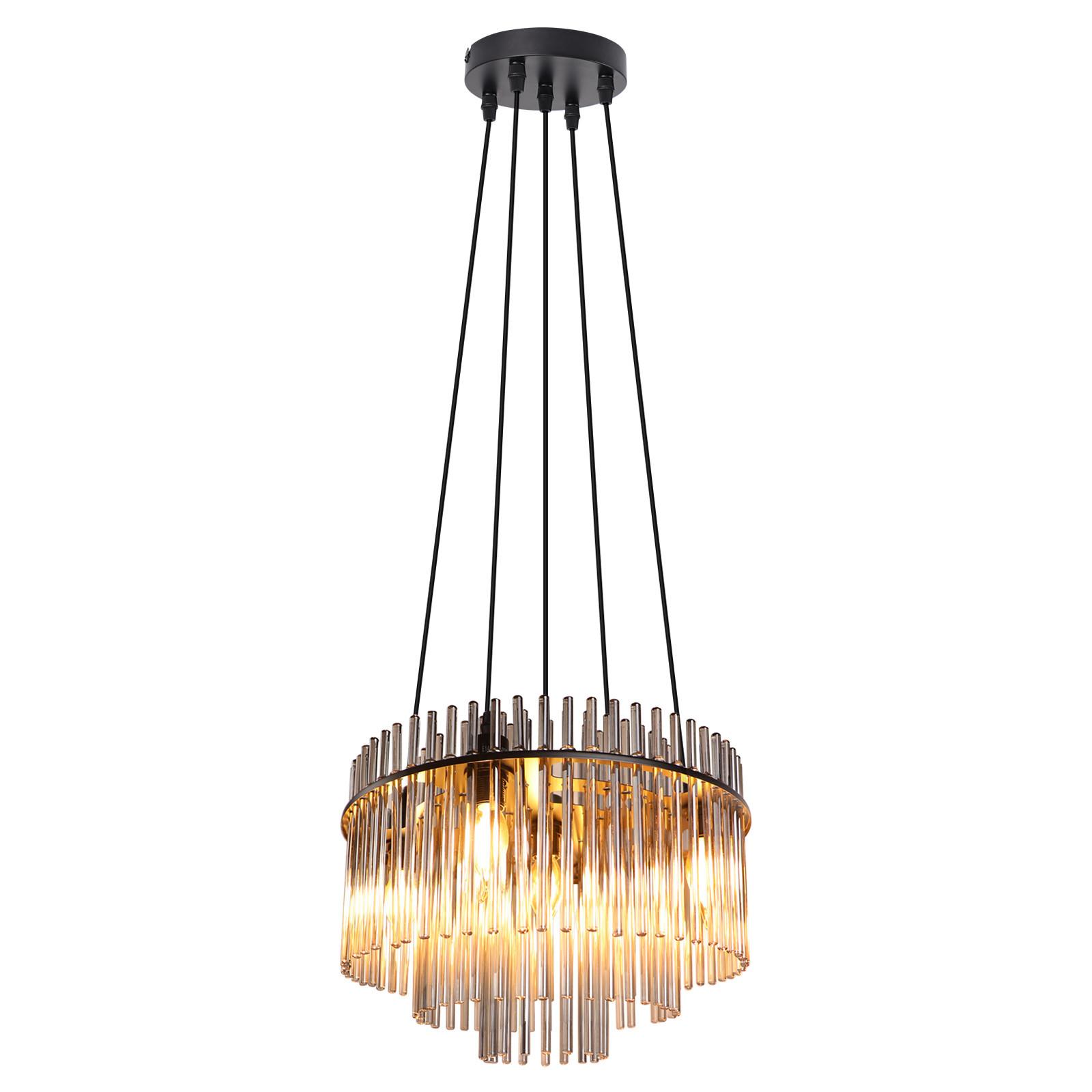PENDELLEUCHTE Fern 15/40/150 cm - Schwarz, Glas (15/40/150cm) - ZMH