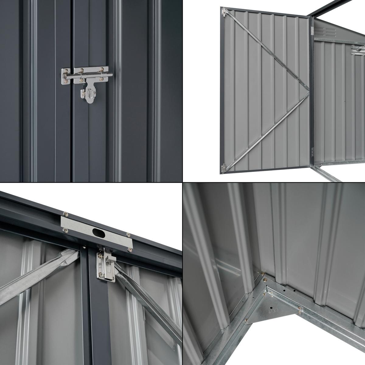 MÜLLTONNENBOX Grebin - Dunkelgrau, Metall (173/131/101cm) - [en.casa]