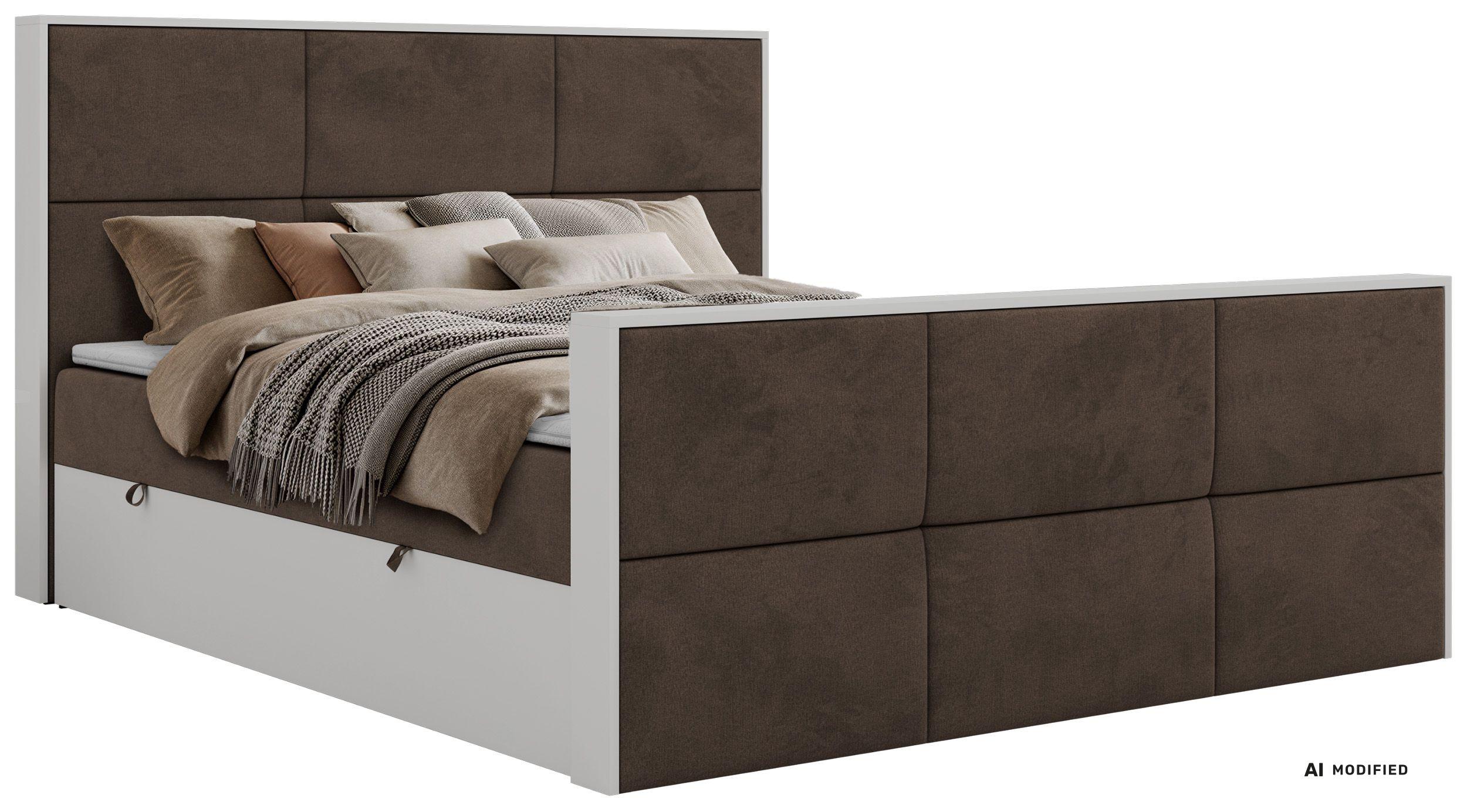 BOXBETT DELVIT DUO 200/200 - Braun Velvet - Topper T25 - H4 - Schwarz/Braun, Kunststoff/Textil (200/200cm) - MKS