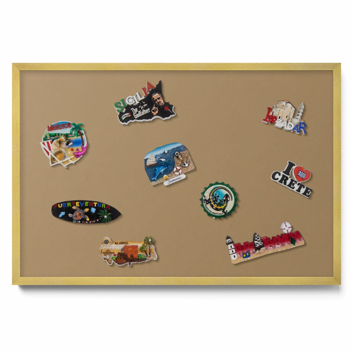 MAGNETTAFEL 60x40 cm Goldener Rahmen Dunkelgelb - Dunkelgelb, Metall (60/50/0.4cm) - TULUP