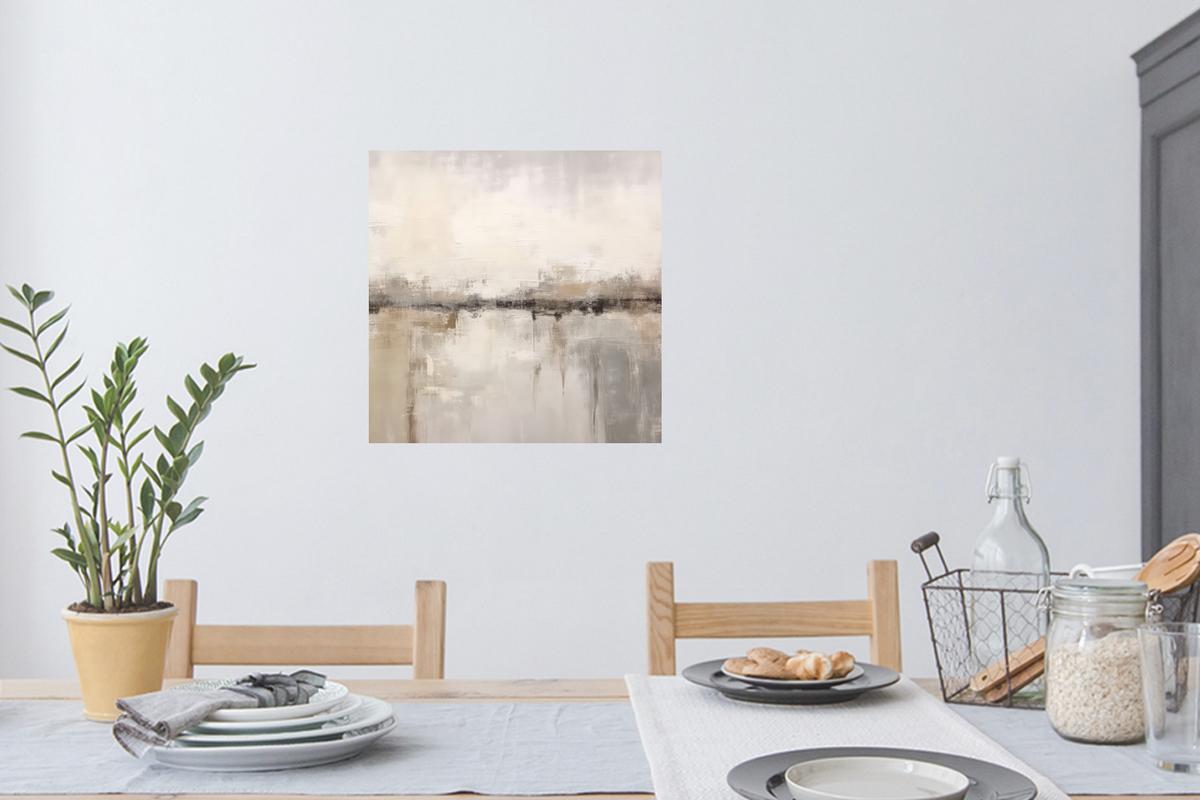 WANDTATTOO Moderne Kunst - Abstrakt - Beige Wanddeko 50x50 cm - Beige, Kunststoff (50/50/0.1cm) - MuchoWow