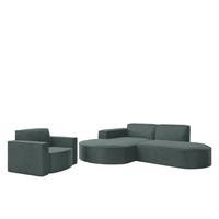 SOFASET Palma Ecksofa Sessel Opera - Smaragdgrün, Holzwerkstoff/Textil (236/78/165cm) - Fun Möbel