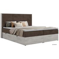 BOXBETT DELNOR 200/200 - Braun Velvet - Topper Visco - H4 - Schwarz/Braun, Kunststoff/Textil (200/200cm) - MKS