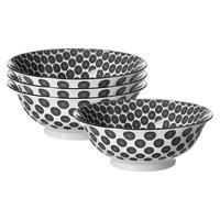 SERVIERSCHALEN Takeo Circles schwarz-weiß ø 21 cm 4er Set - Schwarz/Weiß, Keramik (21/8/21cm) - Ritzenhoff Breker