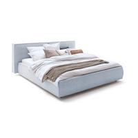 POLSTERBETT CARLO Hellblau Flachgewebe - Hellblau, Textil (200/200cm) - KAWOLA