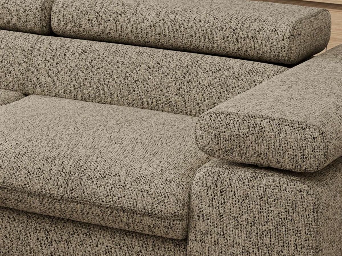 ECKSOFA PABLO L Dunkelbeige Struktur - Links Seite - Greige/Schwarz, Textil/Metall (208/273cm) - MKS
