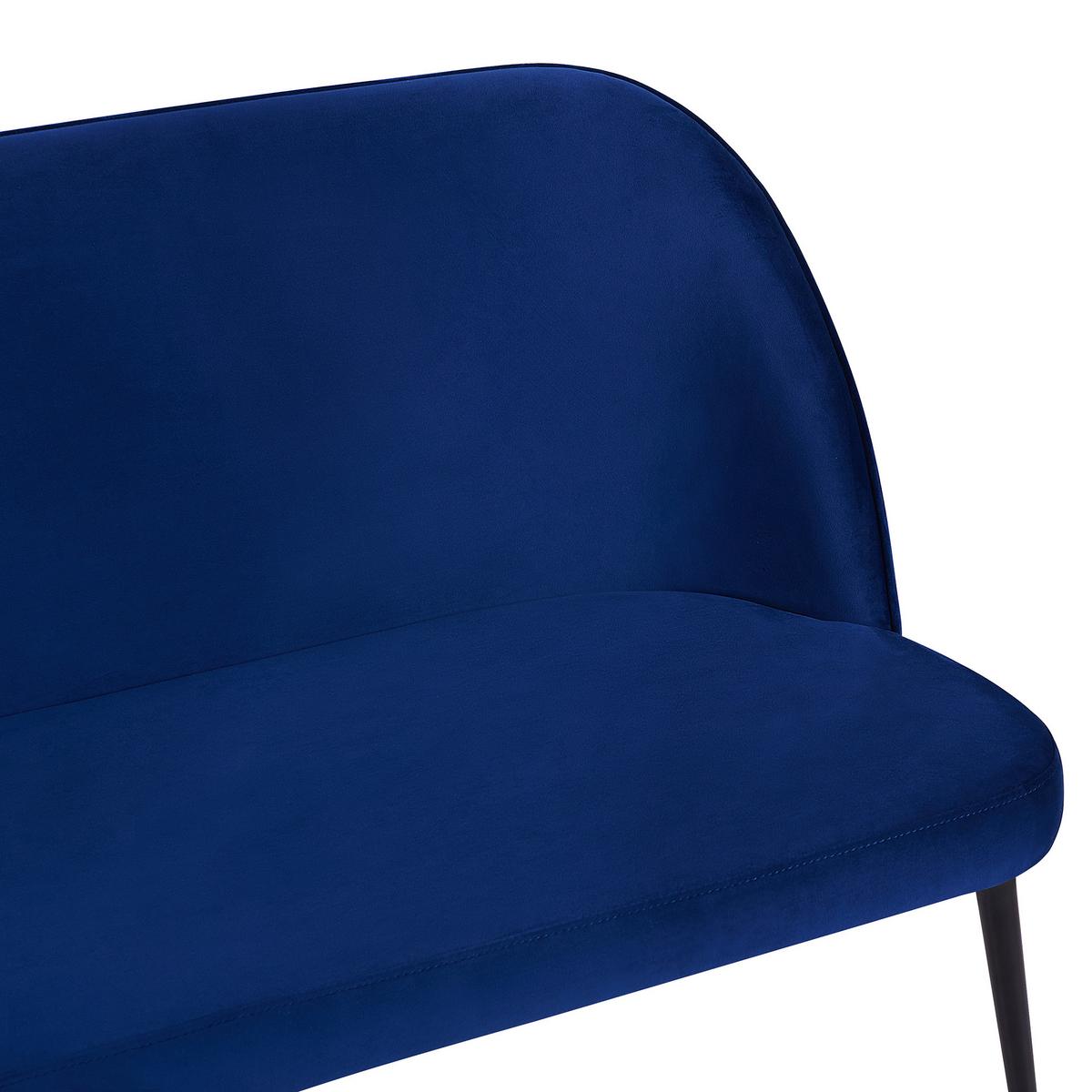 2-SITZER-KÜCHENSOFA Samtstoff Marineblau Osby - Hellblau, Textil (130/85/49cm) - Beliani