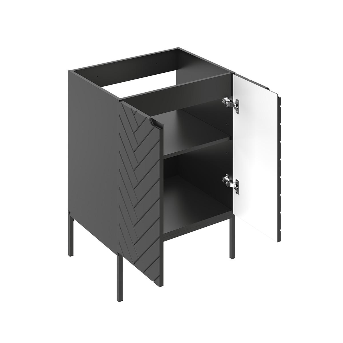 WASCHTISCHUNTERSCHRANK 60cm Daria Schwarz - Schwarz, Holzwerkstoff (60/82/45.8cm) - Petits-meubles