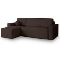 ECKSOFA RAVELO P Braun Kordstoff mit Schlaffunktion - Braun/Grau, Holz/Kunststoff (240/140cm) - MASSENO