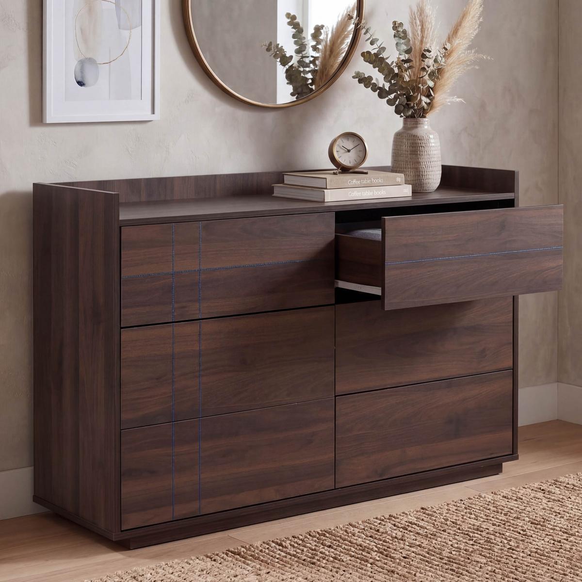 KOMMODE Walnuss Dekor - Walnussfarben, Holz (120/83/40cm) - MCW