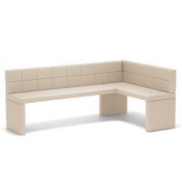 ECKBANK rechts MELVIN Kunstleder, 128/168 cm Beige - Beige, Holz/Kunststoff (128/168cm) - Idohome