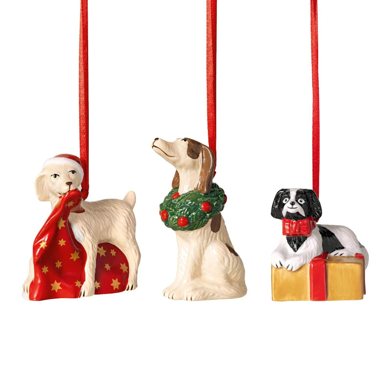 ORNAMENTE HUNDE Nostalgic Ornaments bunt 3-tlg. - Multicolor, Keramik (2/2/2cm) - Villeroy & Boch