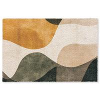 FUSSMATTE Formen - Ockergelb - Abstrakt Flurteppich 180x120 cm - Multicolor, Kunststoff (180/0.4cm) - MuchoWow