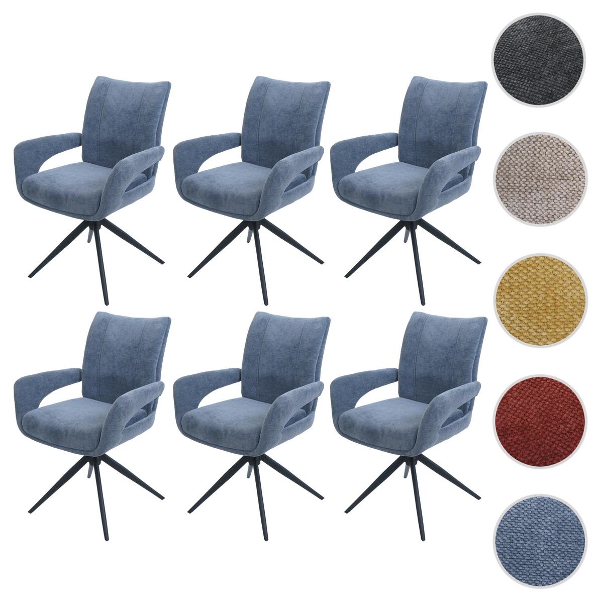 ESSZIMMERSTUHL Grau, Blau 6er-Set - Blau/Blaugrau, Textil (60/90/60cm) - MCW