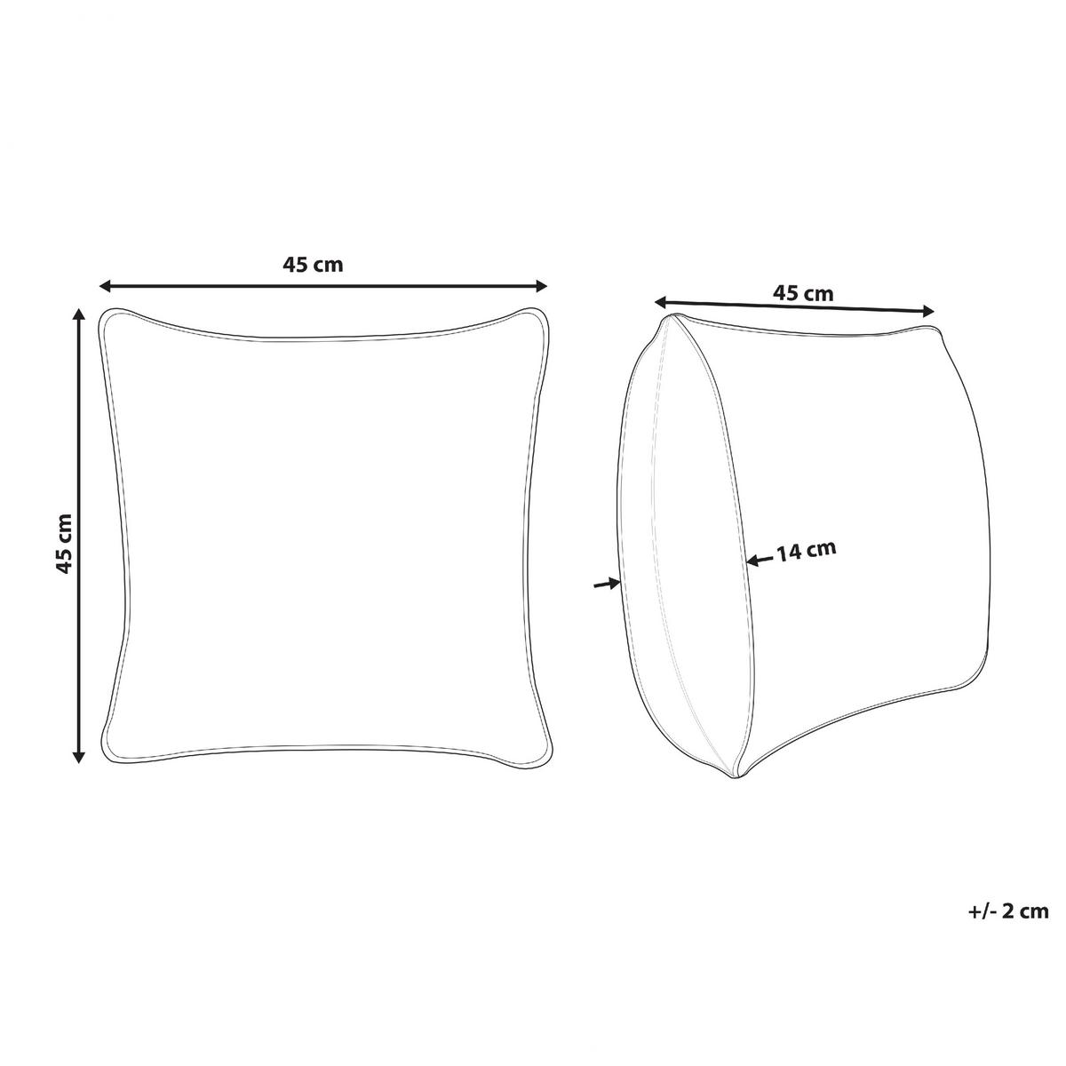 DEKOKISSEN Hellgrün 45/45 cm Pilea - Hellgrün, Textil (45/45cm) - Beliani