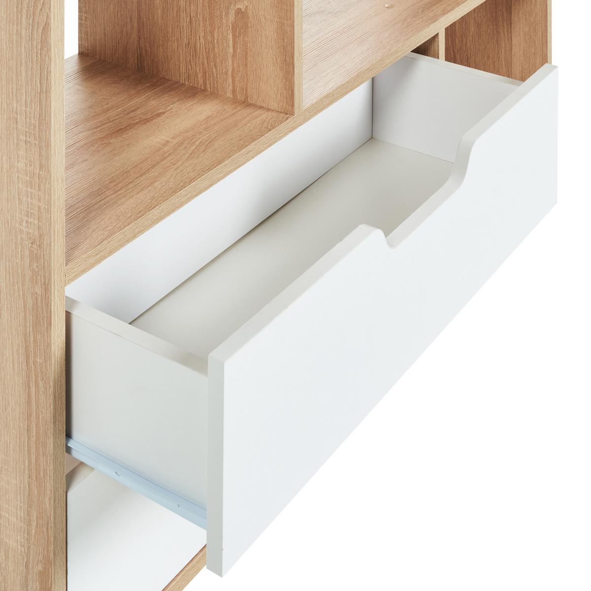 BÜCHERREGAL 185 cm Braun/Weiß Wadena - Braun, Holzwerkstoff (110/185/32cm) - Beliani