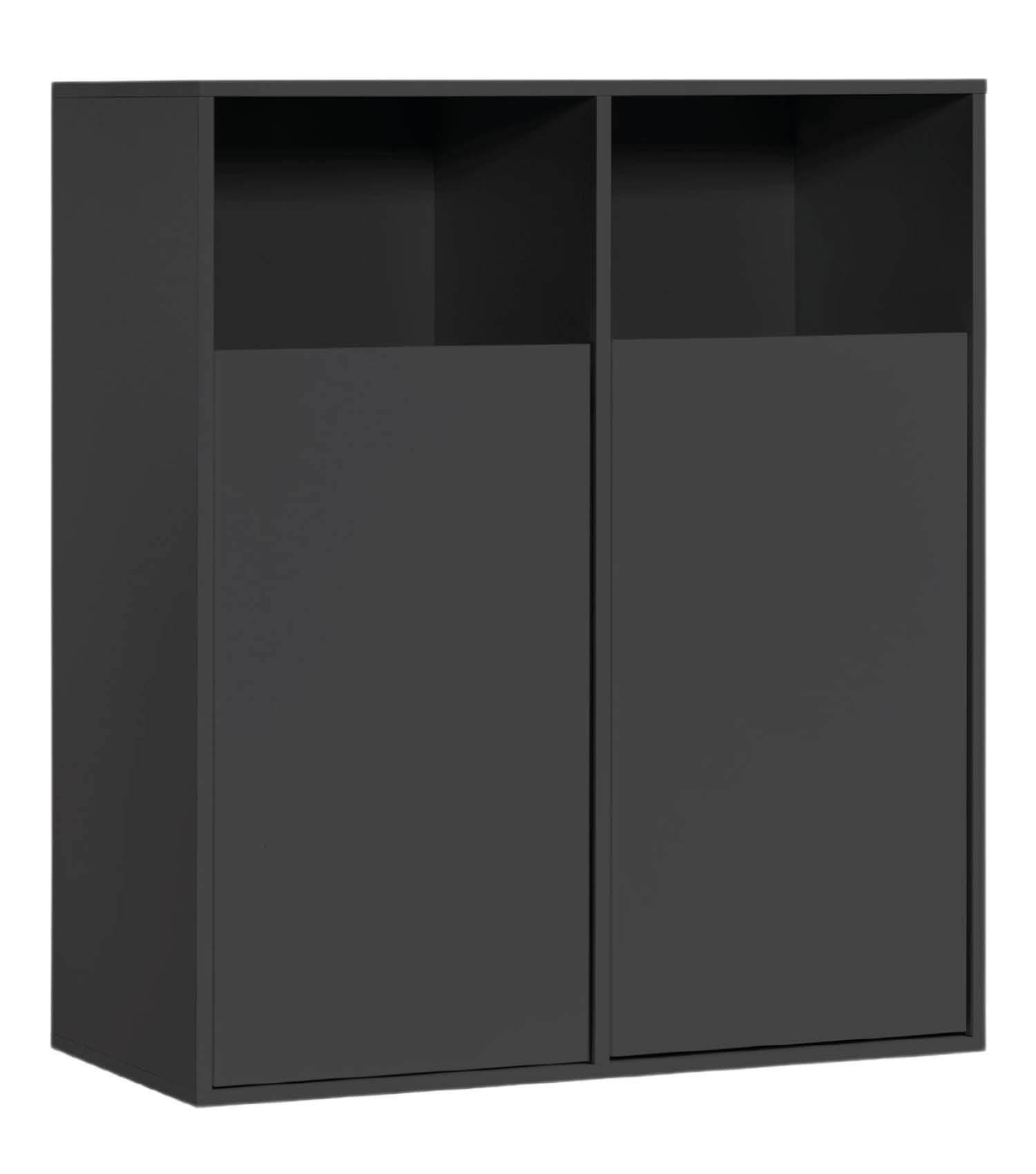WÄSCHESCHRANK Der Wäschehüter - Schwarz, Holzwerkstoff (80/95/40cm) - Mokebo