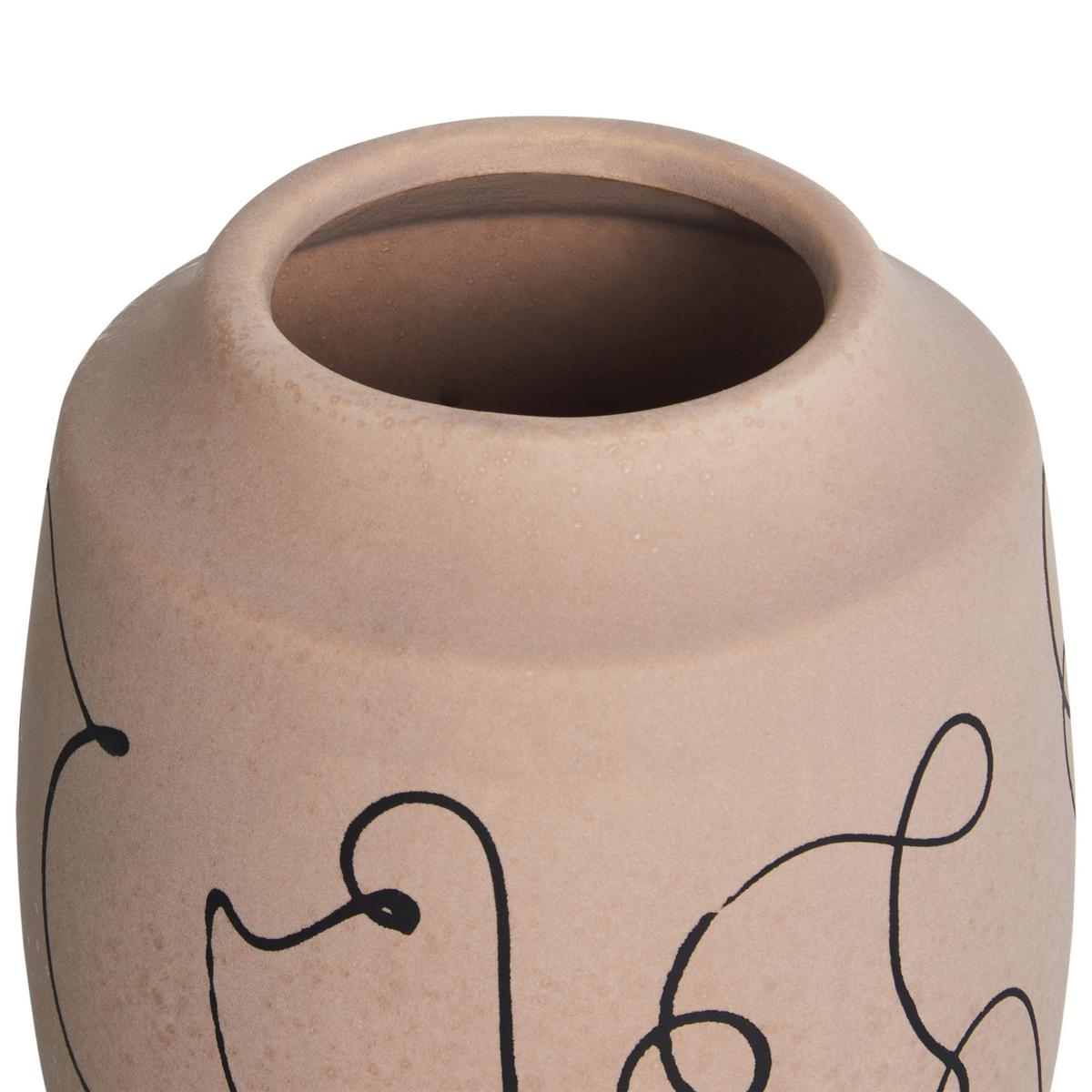 BLUMENVASE Steinzeug beige Skate - Beige, Keramik (20cm) - Beliani