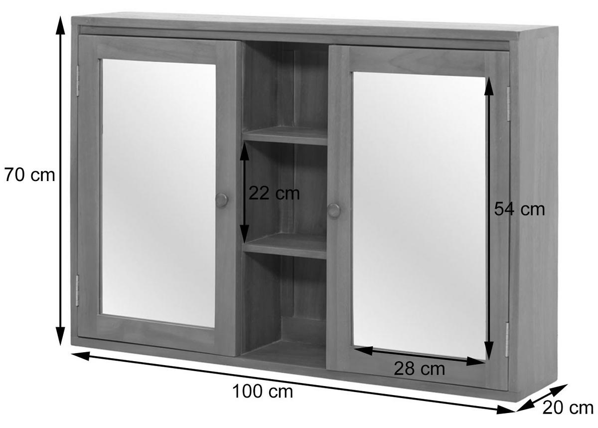 SPIEGELSCHRANK Braun - Braun, Holz (100/70/20cm) - MCW