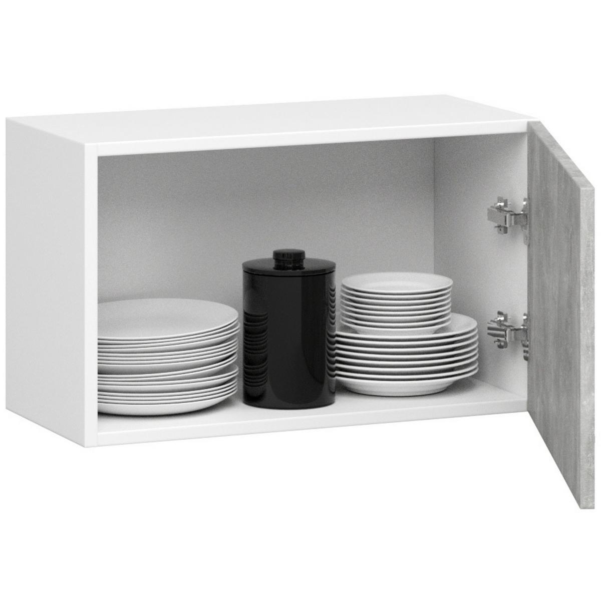 HÄNGESCHRANK Weiß, Beton 29/60/30 - Hellgrau/Weiß, Holzwerkstoff (60/29/30cm) - RAUMHIRSCH FURNITURE