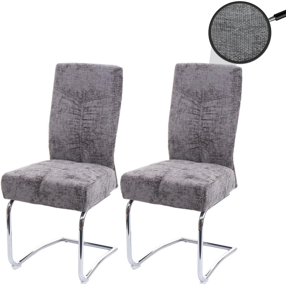 ESSZIMMERSTUHL Grau 2er-Set - Dunkelgrau/Grau, Textil (46/105/60cm) - MCW