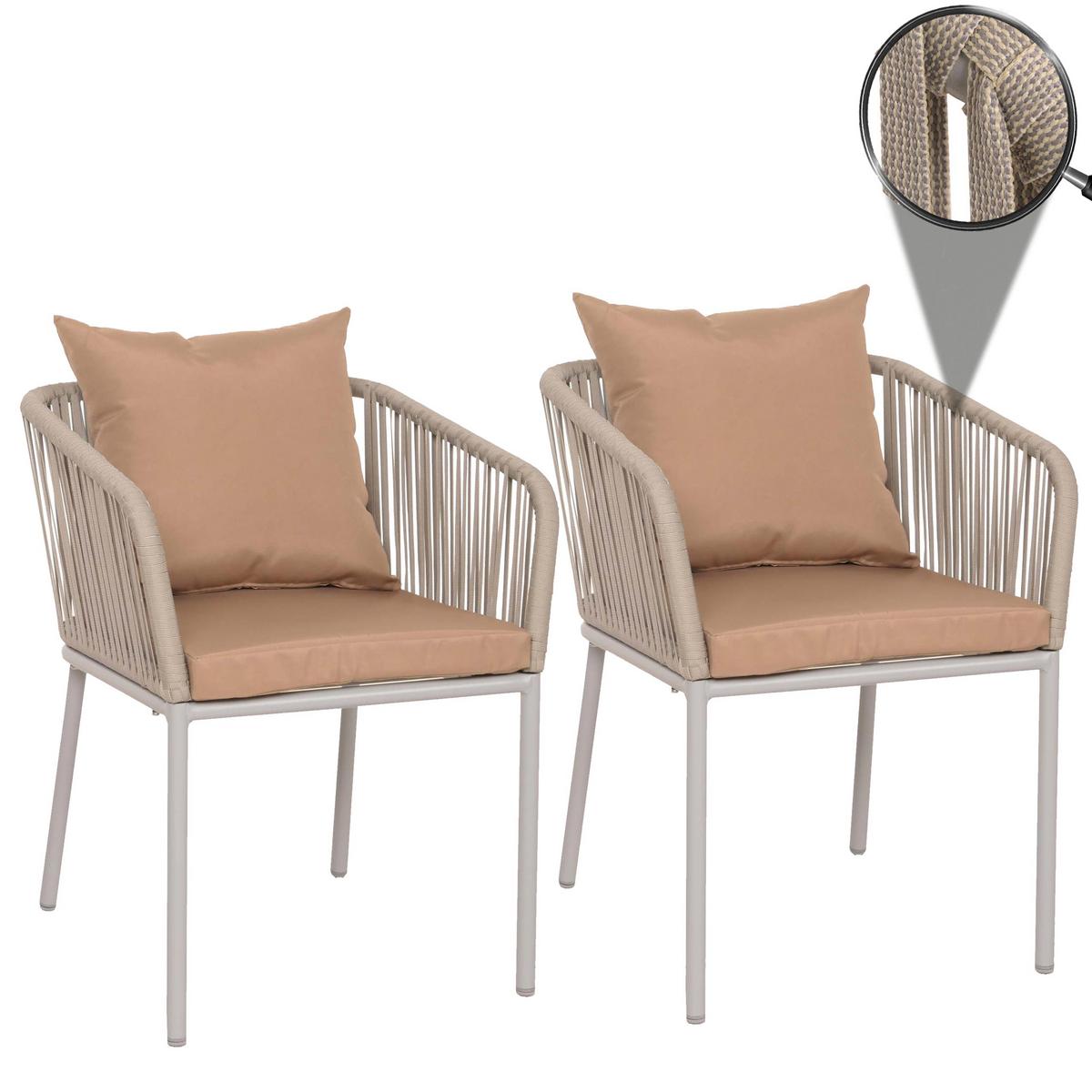 GARTENSTUHL Grau, Taupe - Taupe/Grau, Textil (55/75/55cm) - MCW