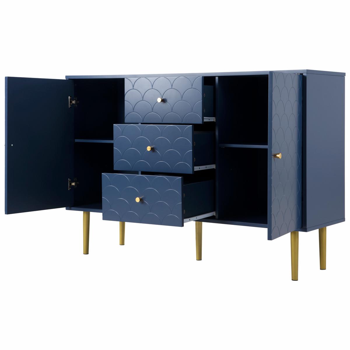 SIDEBOARD Blau 82/40/120 cm - Blau, Holzwerkstoff (40/120/82cm) - Urban Meuble