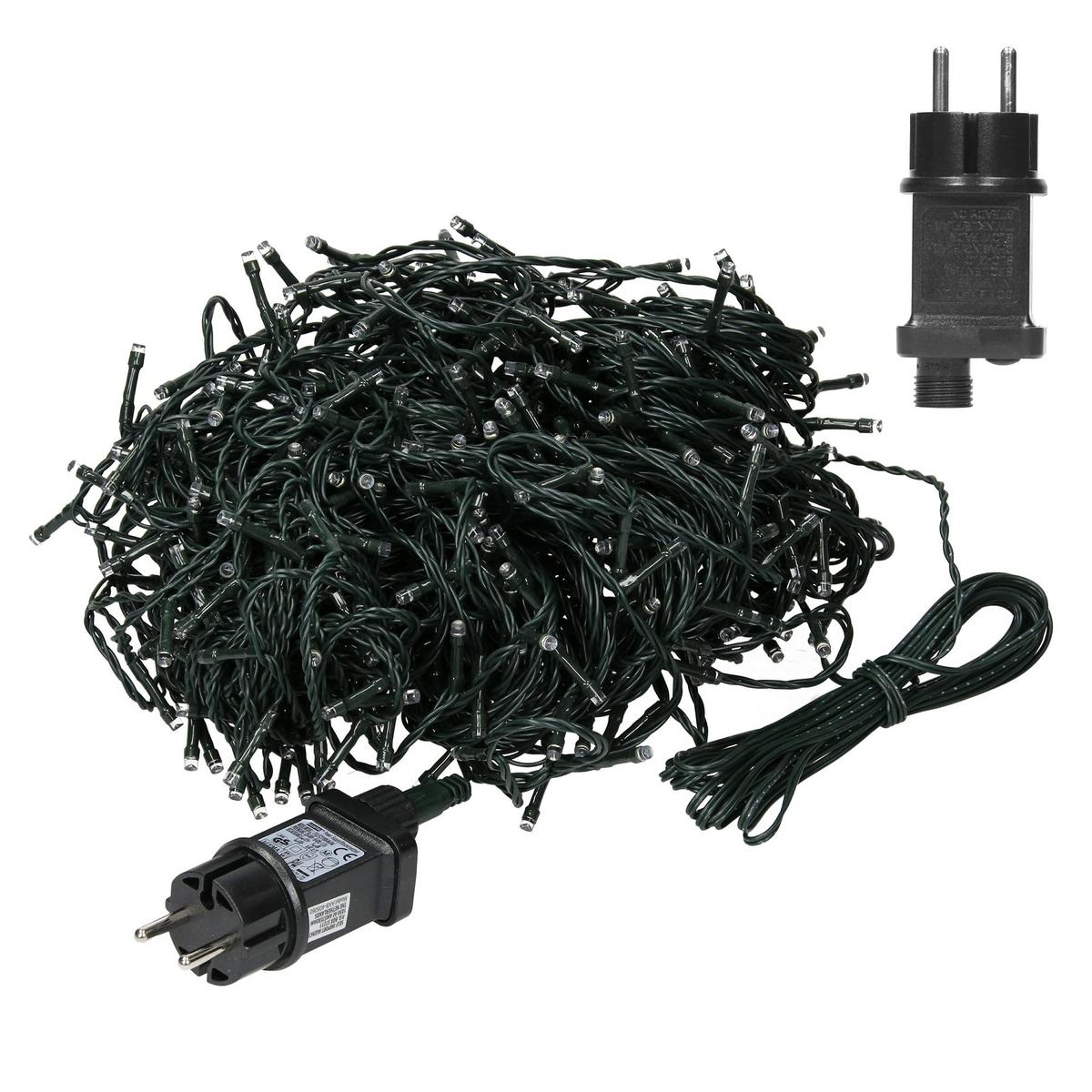 LED CLUSTER LICHTERKETTE 36m 480 LEDs Kaltweiß - Dunkelgrün, Kunststoff (3900cm) - ECD-Germany