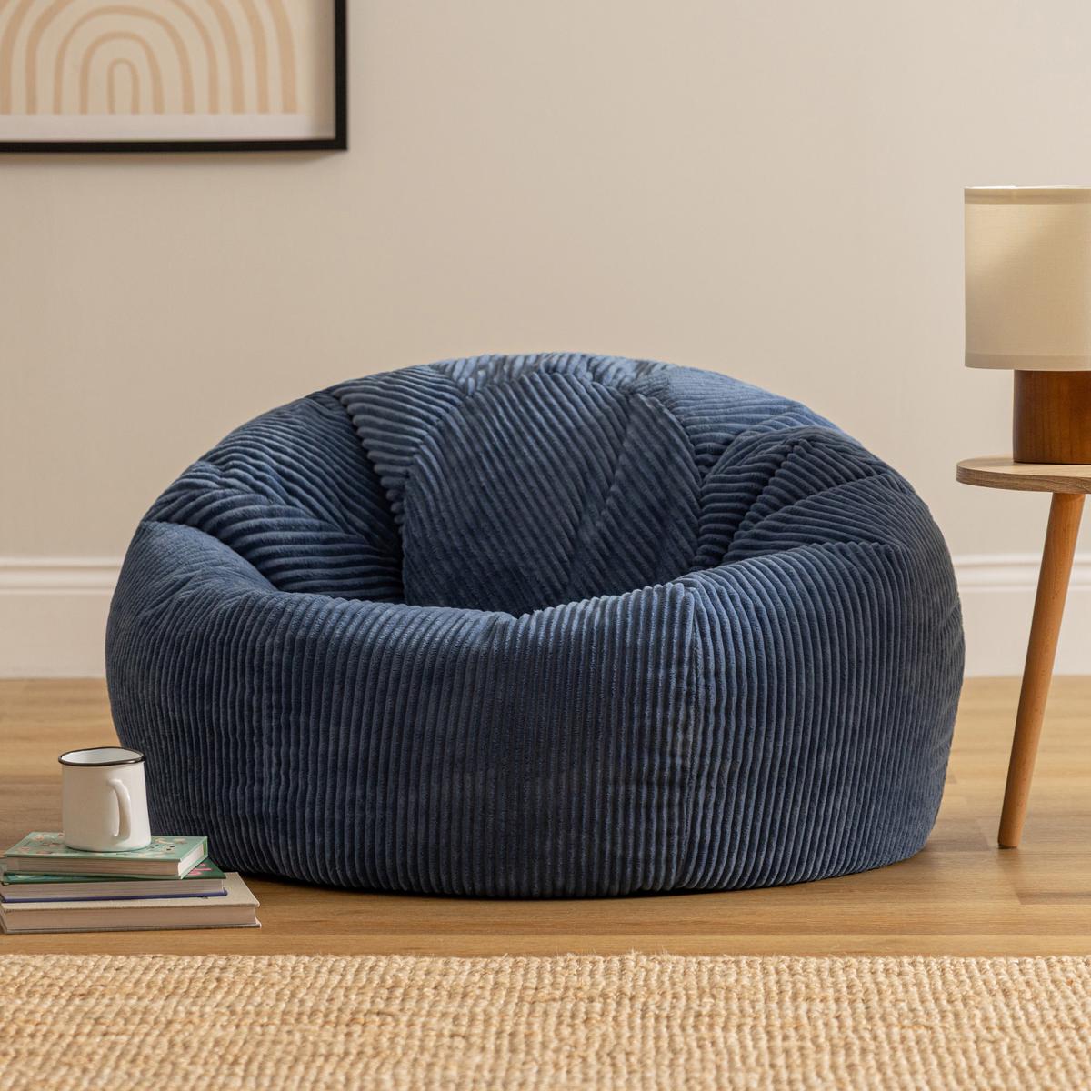 SITZSACK Klassisch Kingston, Cord - Blau, Textil (85/50/85cm) - icon