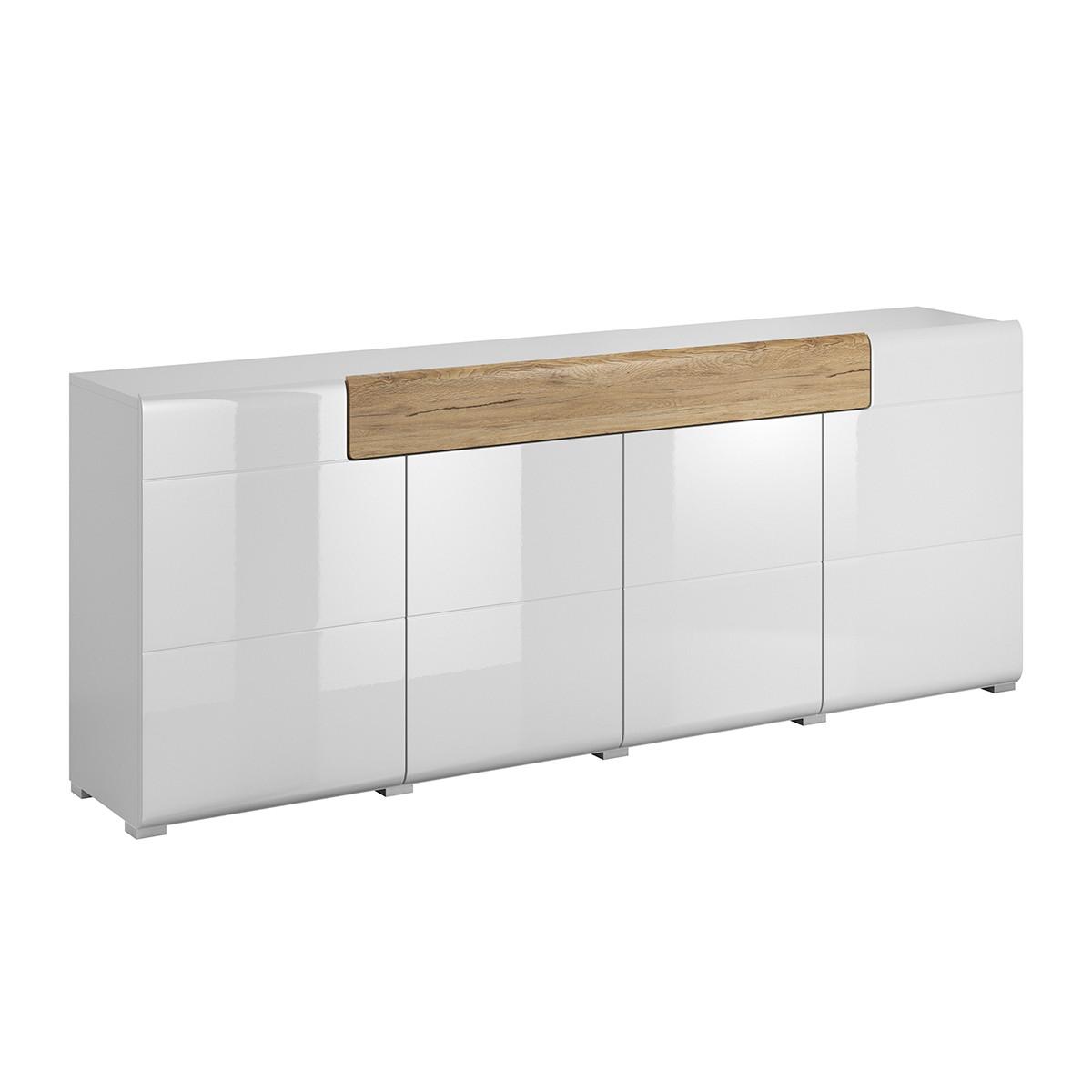 SIDEBOARD Jules Weiß und Holz - Weiß, Holzwerkstoff (208/82/39cm) - Petits-meubles