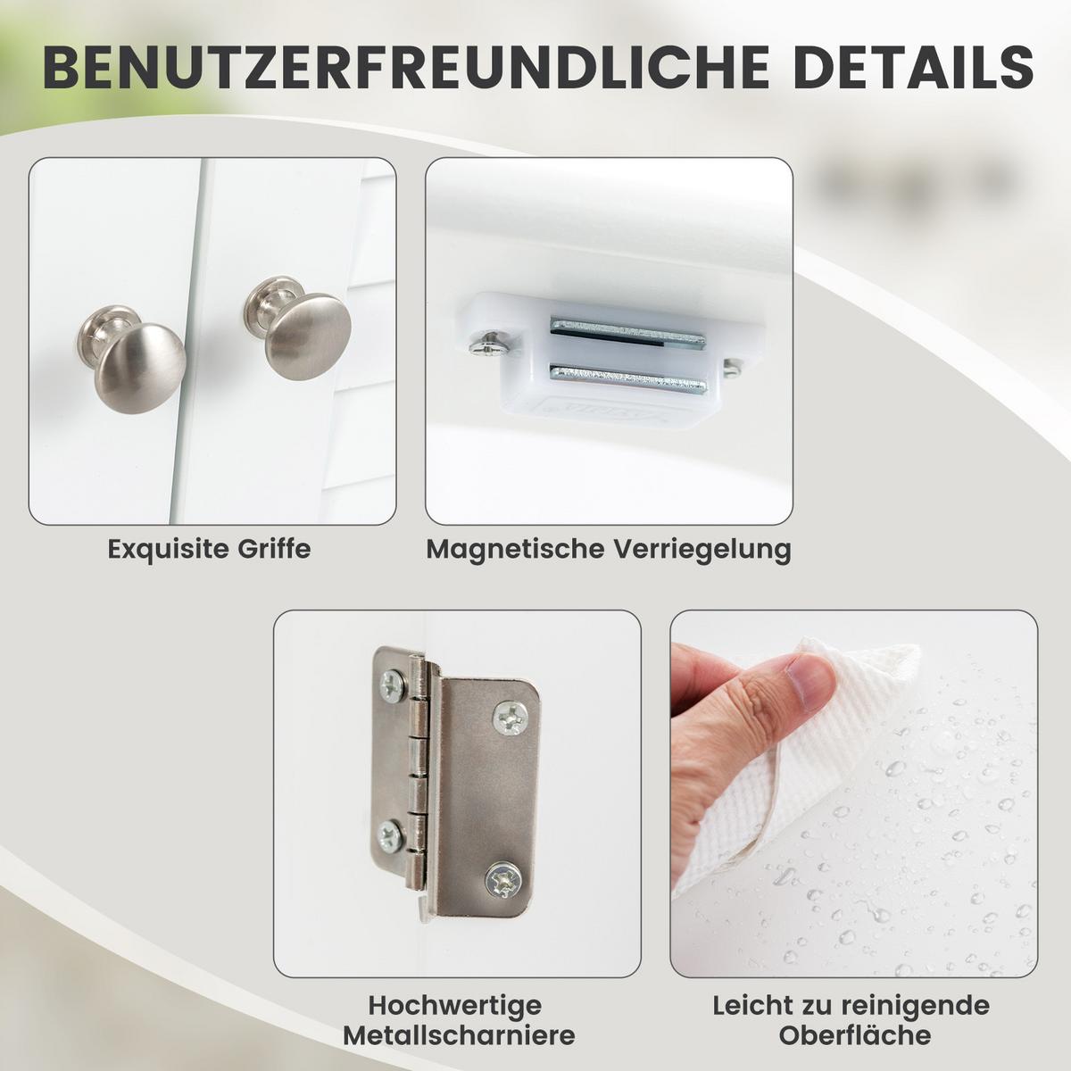 WASCHBECKENUNTERSCHRANK Weiß - Weiß, Holzwerkstoff (60/60/30cm) - COSTWAY