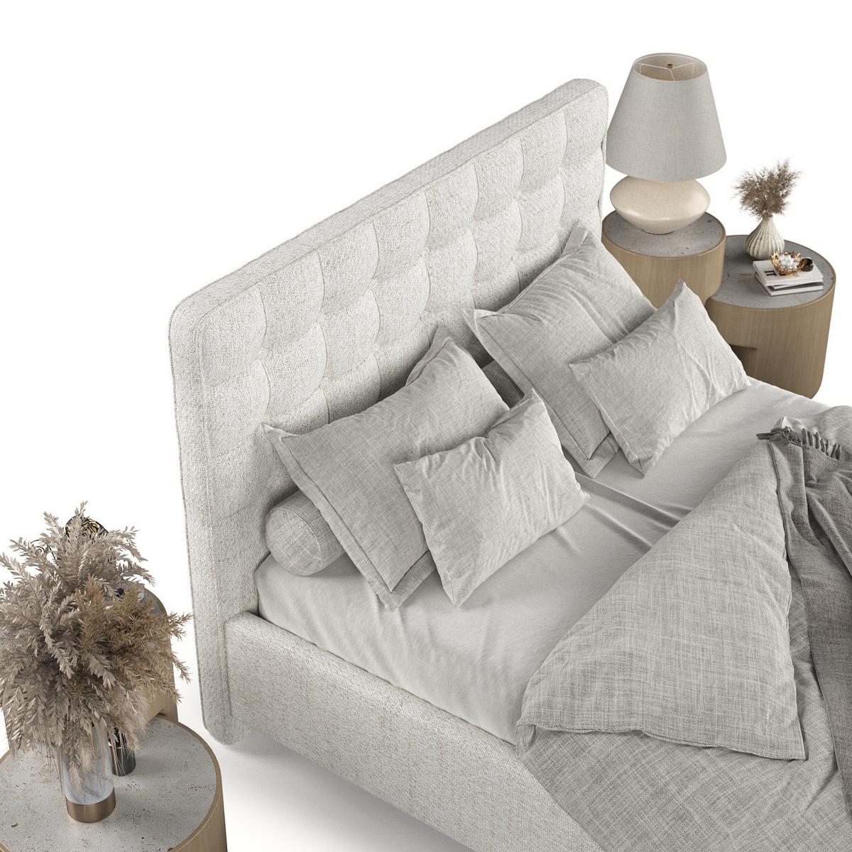 POLSTERBETT Paloma 140/200 cm Creme im Neve Stoff - Creme/Naturfarben, Holz/Holzwerkstoff (140/200cm) - AltaBeds
