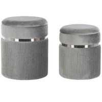 POUF Camdenton 36-31/36-31/44-38 cm - Grau, Textil (36/38/36cm) - Beliani