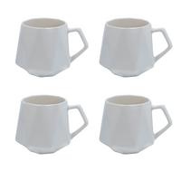 TEETASSE in Feinschliff Optik 350 ml (4-tlg.) - Weiß, Keramik (0.35L) - Intirilife