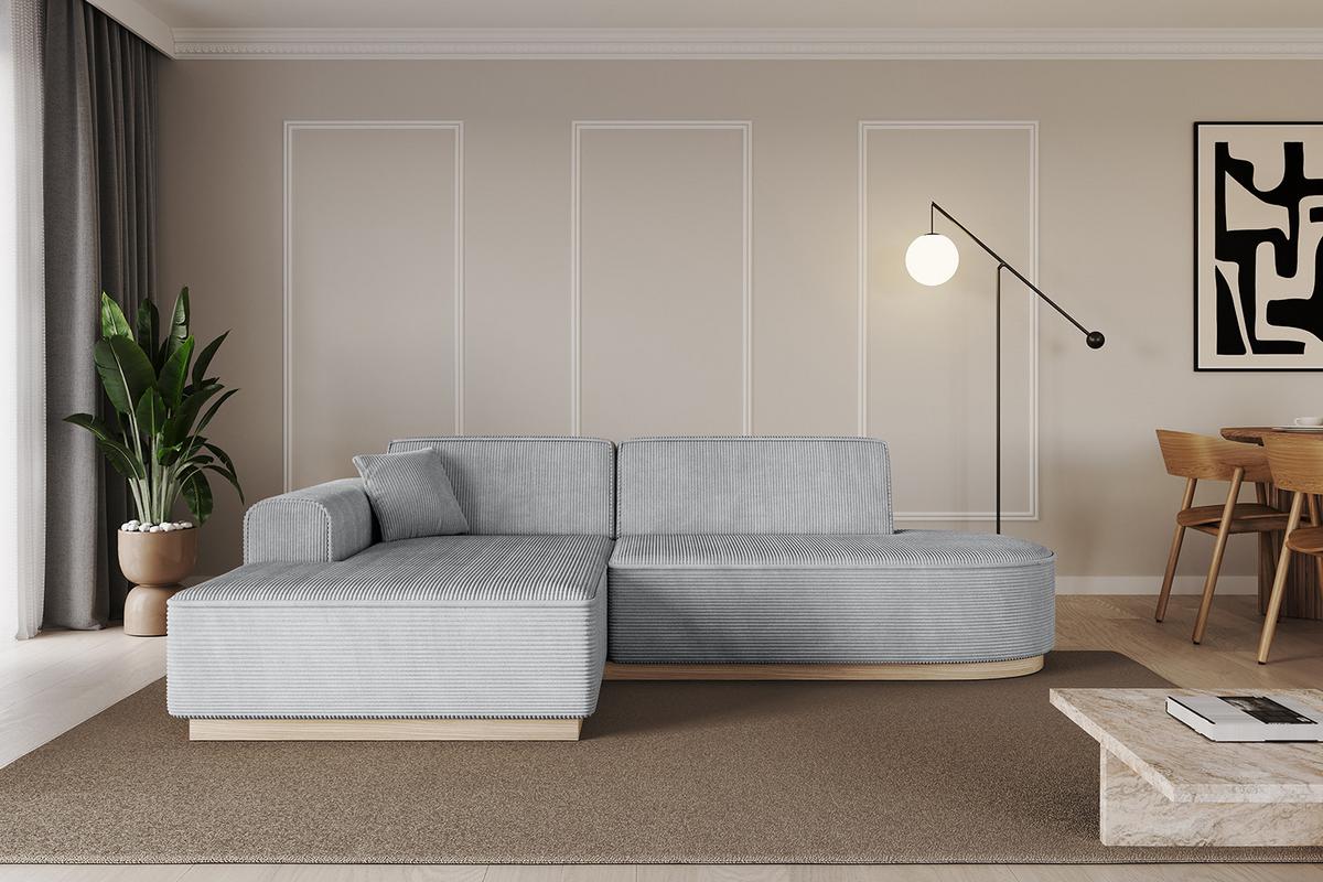 ECKSOFA Ottomane Links IREA-L1 - 232x165x80 cm Grau - Grau, Holzwerkstoff/Textil (232/165cm) - ALTDECOR