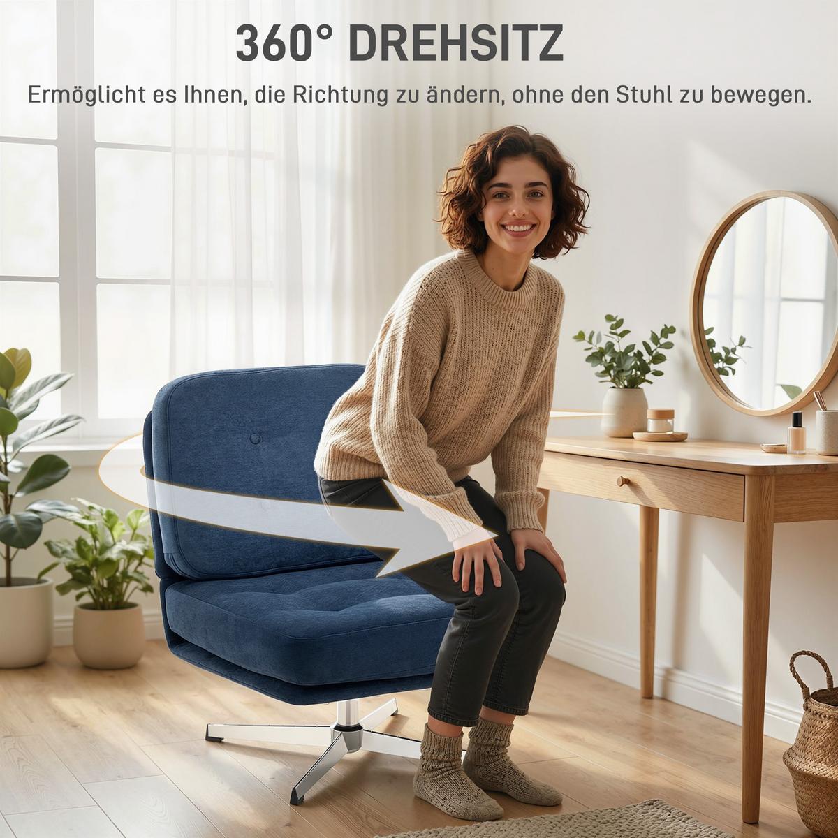 LOUNGESESSEL aus Polyester Dunkelblau - Silberfarben/Dunkelblau, Textil/Metall (70/84/87cm) - HOMCOM