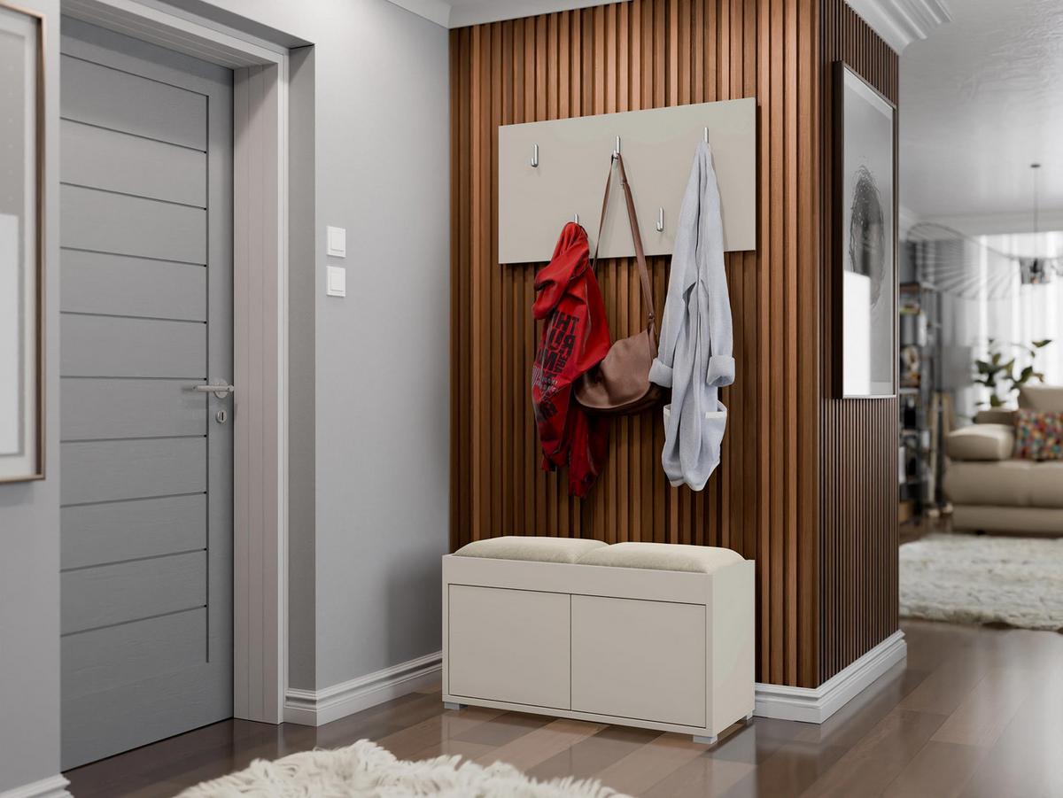 GARDEROBEN-SET Gesita VII - Kaschmir/Beige, Holzwerkstoff/Kunststoff (84/45/35cm) - MIRJAN24