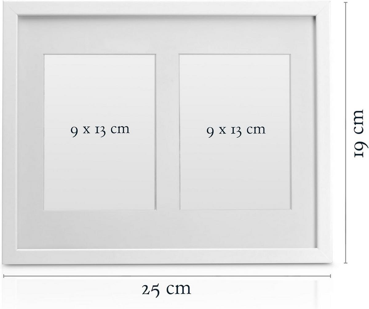 BILDERRAHMEN Galeria 9x13cm Weiß (5tlg) - Weiß, Holzwerkstoff (19/2cm) - BoMoe