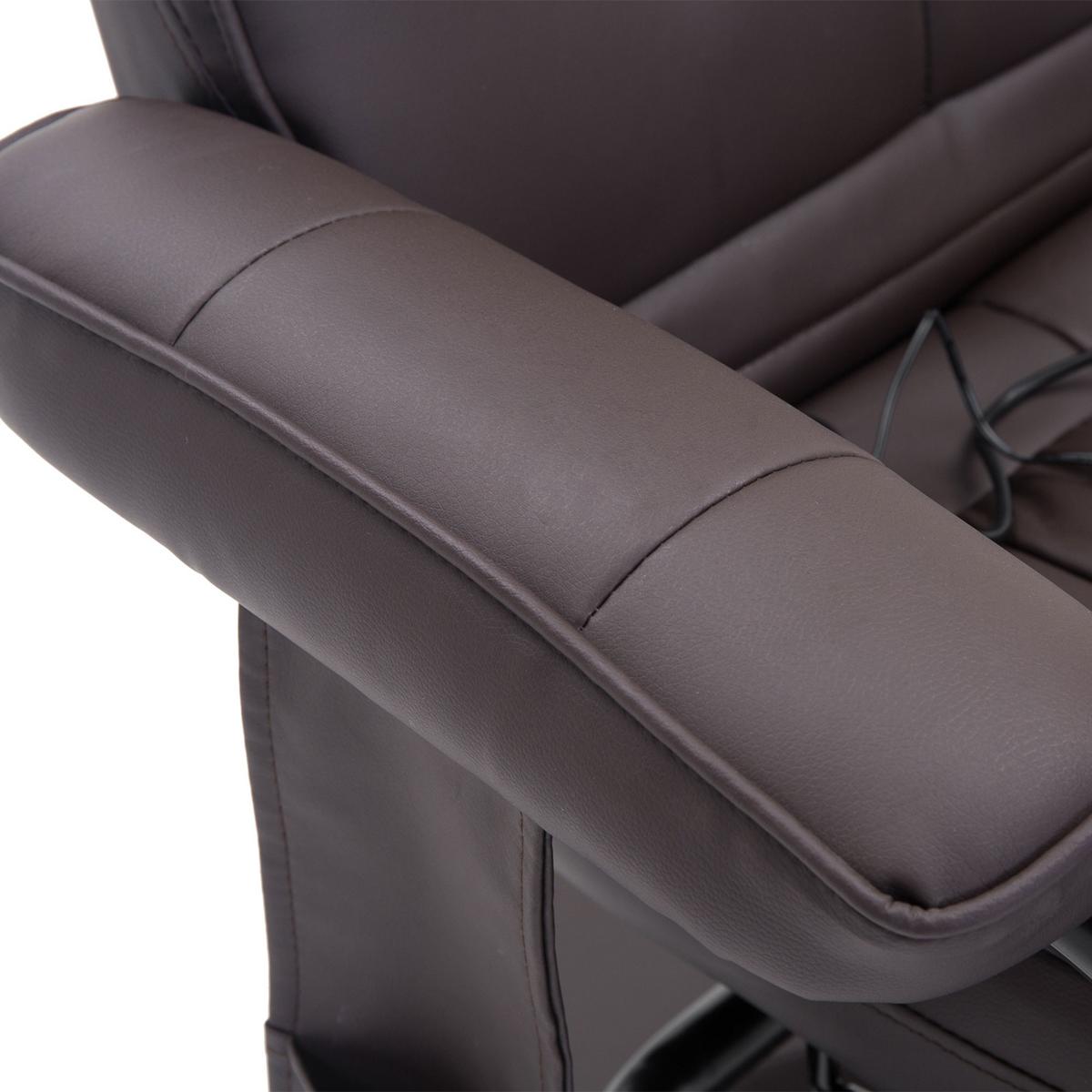 MASSAGESESSEL mit Hocker, Relaxsessel mit Liegefunktion, Massagefunktion, Braun - Schwarz/Braun, Leder/Kunststoff (84/95/77cm) - HOMCOM