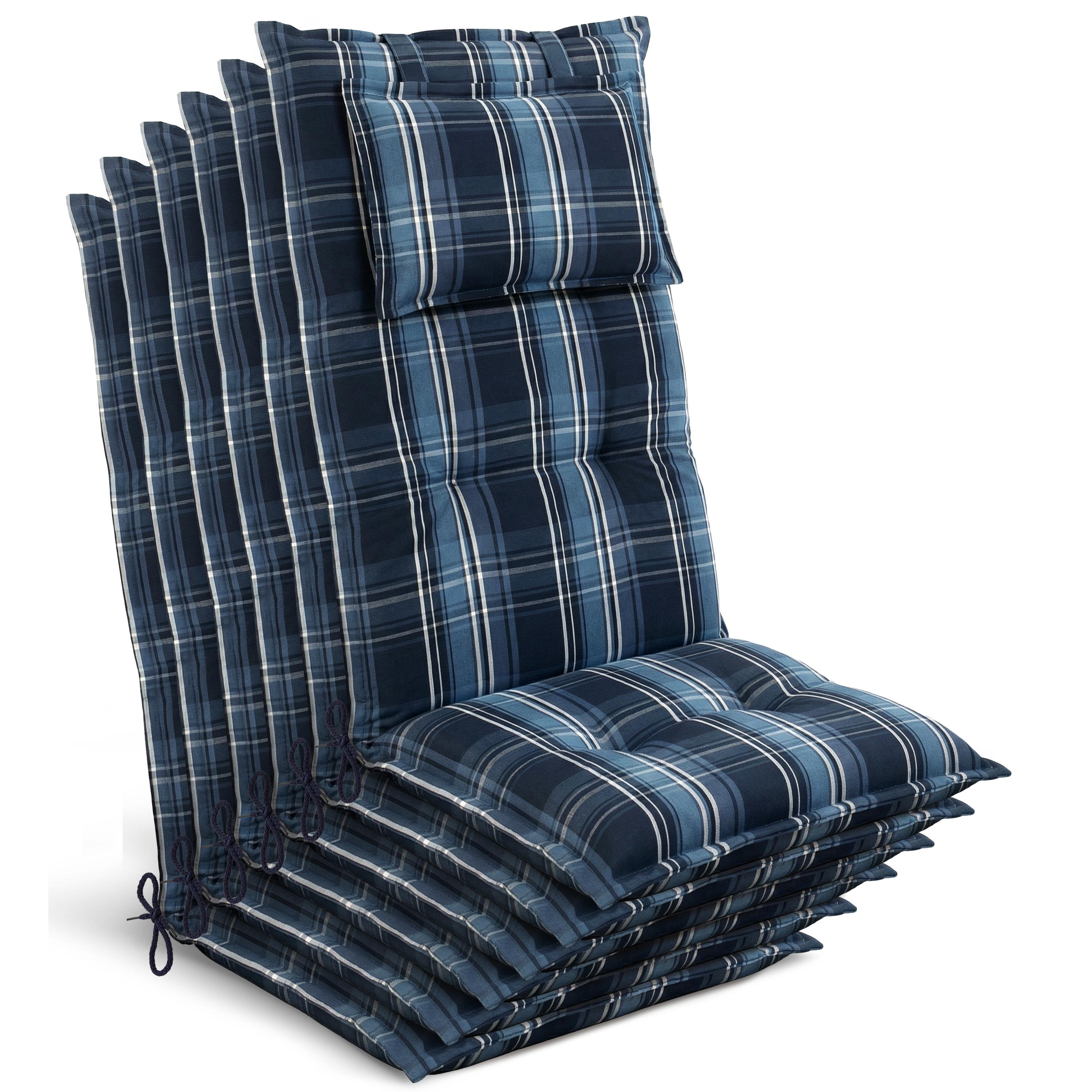 HOCHLEHNER Highlux HL 120x52x7cm Blau-Weiß-Kariert (6tlg) - Blau, Textil (52/120cm) - Beautissu 