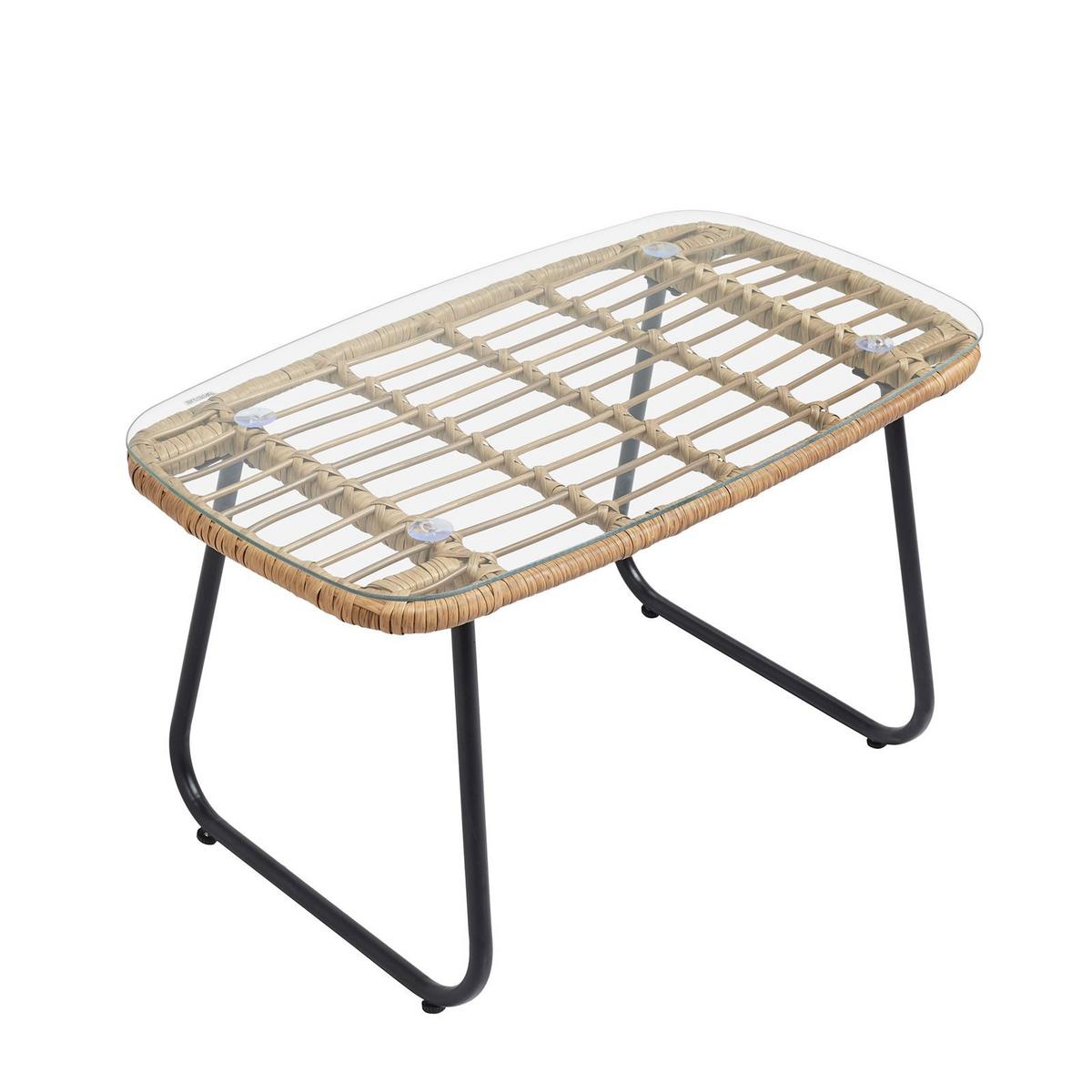 GARTENLOUNGE RIVIERA 4er Set braun, grau, schwarz - Braun/Grau, Metall - IDIMEX