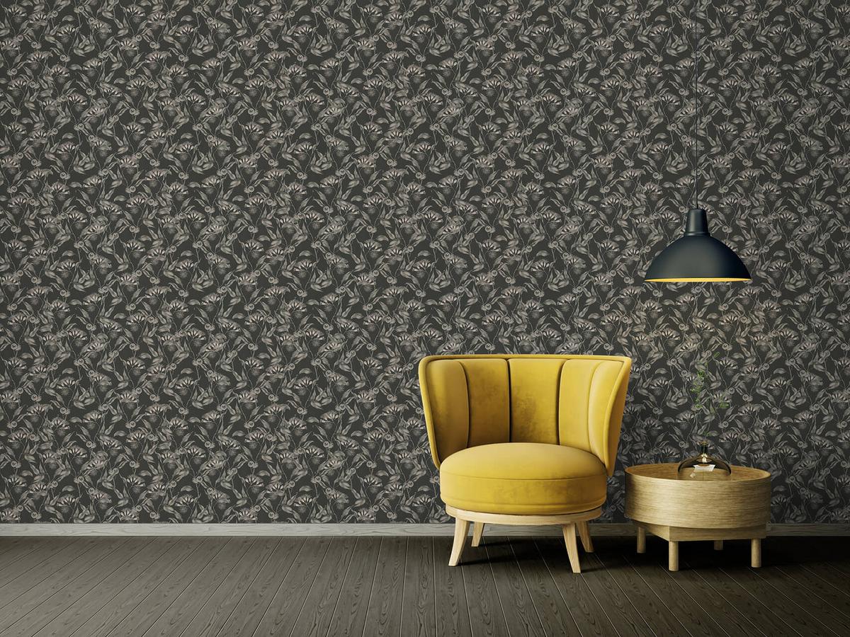 VLIESTAPETE Grau 53/1005 cm - Schwarz, Textil (53/1cm) - KUNSTLOFT
