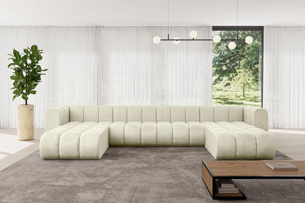 WOHNLANDSCHAFT modulares Sofa Joren-U2 - 410x177x70 cm Beige - Beige, Holzwerkstoff/Textil (410/70/177cm) - ALTDECOR