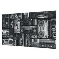 FOTOTAPETE 416x254 cm - Retro-Radio - Schwarz, Textil (416/254cm) - Wallfluent